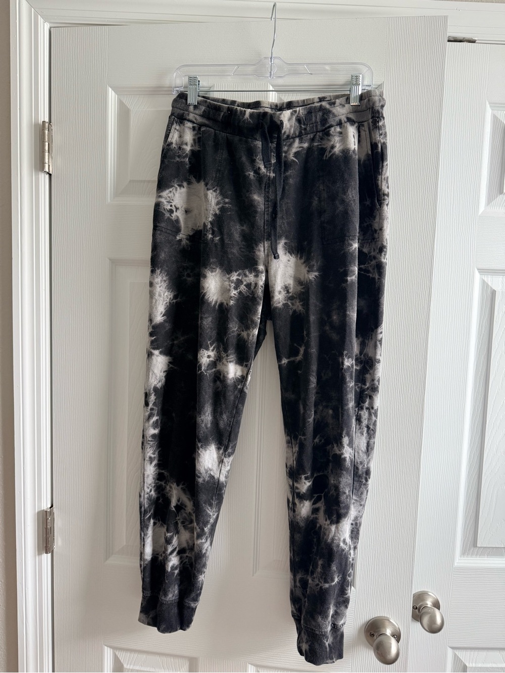 Jane and Delancey Black and White Tie-Dye Joggers